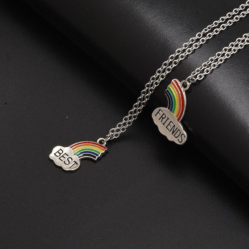 Dây chuyền mặt chữ Best Friend màu cầu vồng dễ thương sáng tạo kỷ niệm tình bạn cho đôi bạn thân