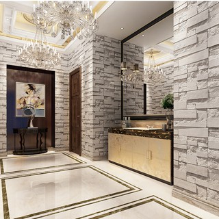 Decal Dán Tường Nhiều Màu 3D Khổ 1 MÉT Hình Viên Gạch Sang Trọng JK9K1