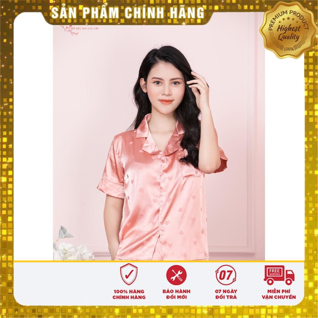 Đồ Mặc Nhà Cao Cấp - Pijama Cộc Tay Quần Dài - Lụa Gấm Cao Cấp Họa Tiết Trái Tim Đủ Size - Mẫu HOT Nhất Hè 2020 | BigBuy360 - bigbuy360.vn