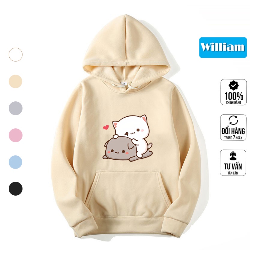 Áo hoodie nam nữ hình Mèo dễ thương chất nỉ bông dày dặn, in Pet cao cấp William - DS214