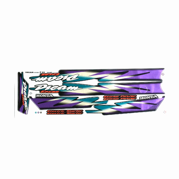 Bộ tem xe Dream lùn màu xanh nhớt