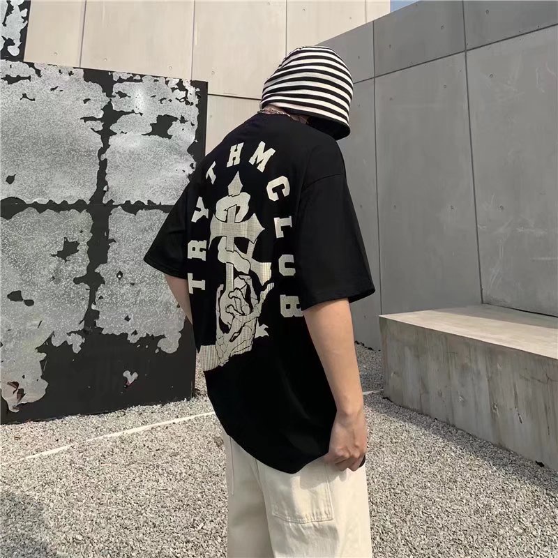 Áo Thun Ngắn Tay Phong Cách Hiphop Retro áo phông nam Thời Trang Hàn Quốc Cho Nam