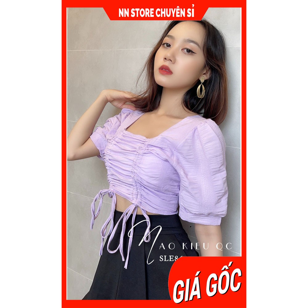 ÁO NHÚNG RÚT EO CỰC XINH SLE86 ⚡HÀNG ĐẸP⚡ẢNH THẬT⚡ ÁO KIỂU NỮ