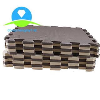 Bộ 10 Thảm Xốp Eva Ghép Hình Màu Nâu + Be