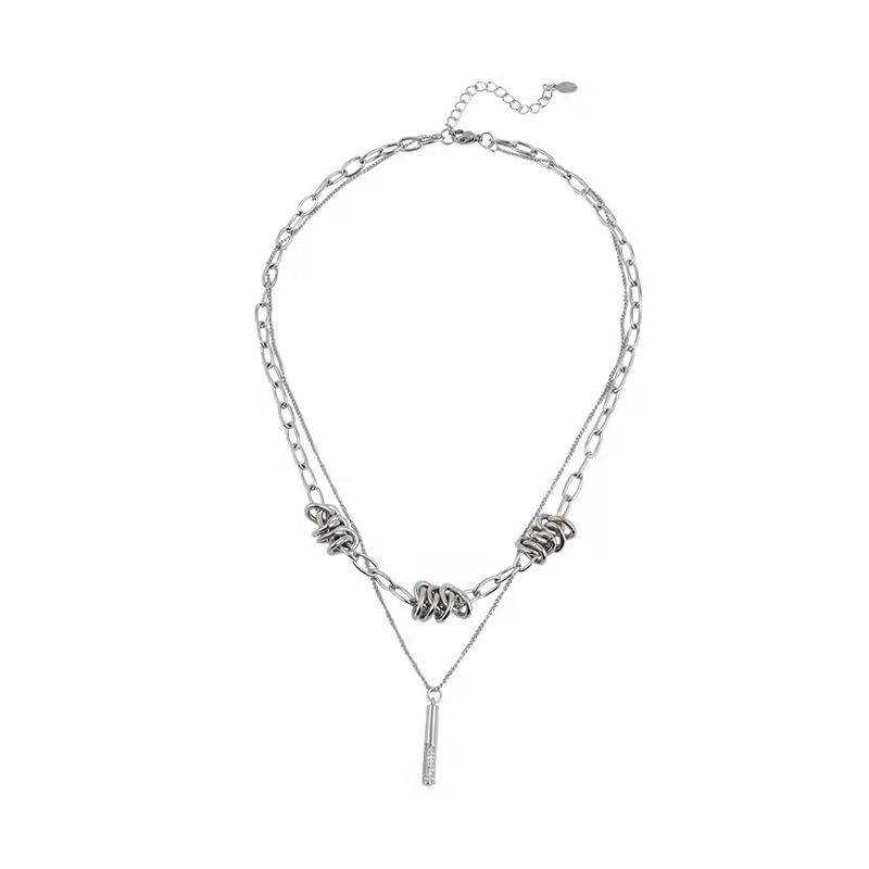 Vòng cổ Hai Lớp Thiết Kế Sang Trọng Phong Cách hip hop