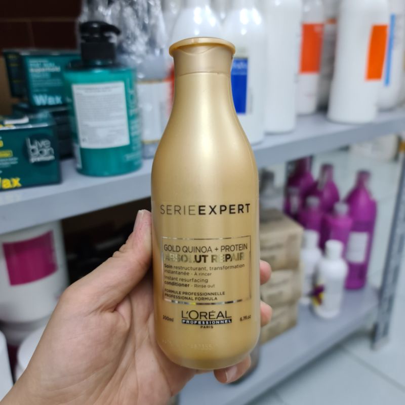 Dầu gội chăm sóc tóc hư tổn L'oreal Absolut Repair Gold 300ml - 500ml và dầu xả 200ml