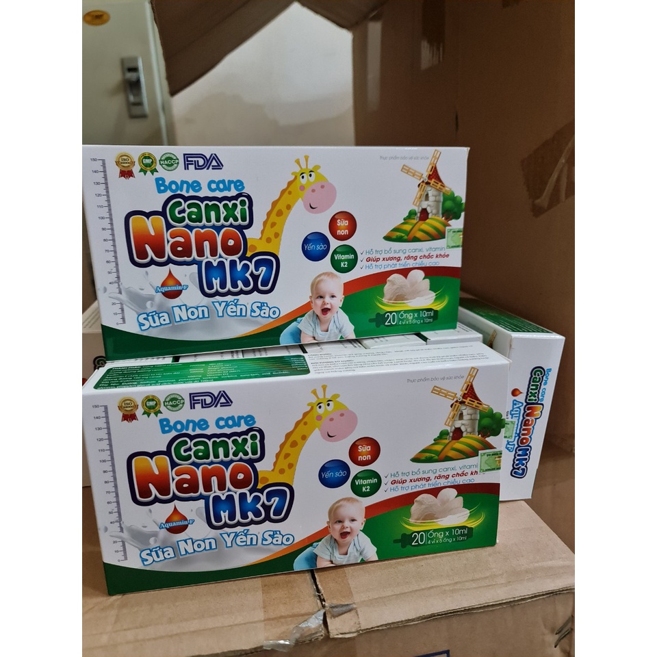 Canxi Nano MK7 bổ sung Canxi cho bé hộp 20 ống