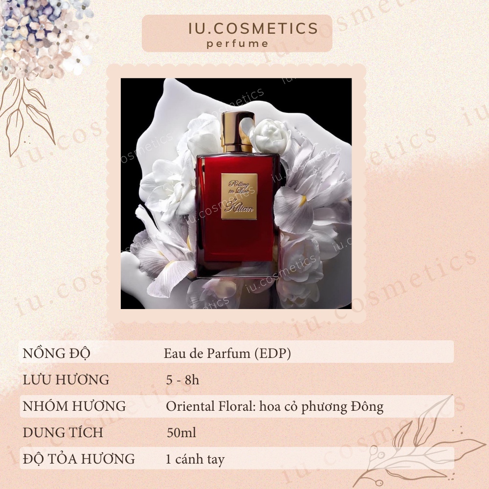 Nước Hoa Unisex Kilian Rolling In Love EDP 50ml - Dầu thơm nam nữ hương thơm ngọt ngào quyến rũ - iu.cosmetics