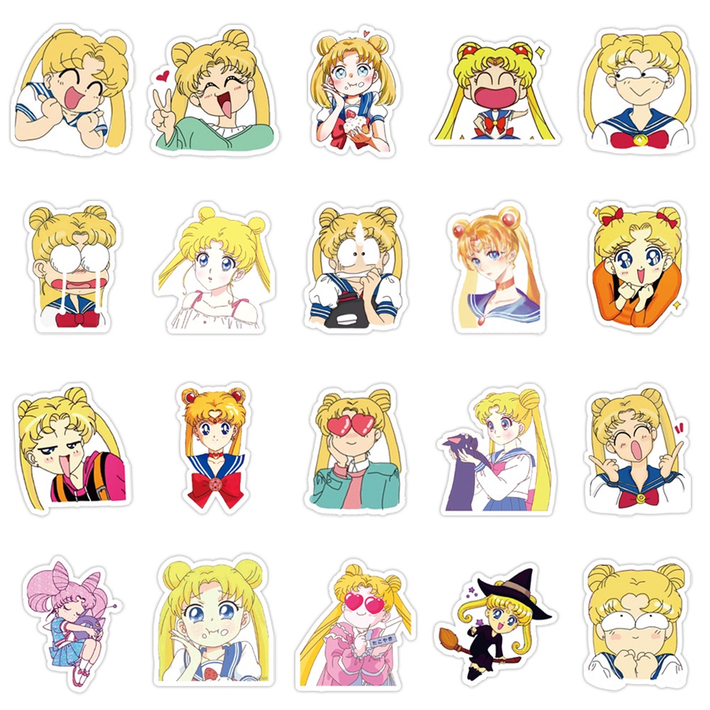 Sailor Moon Miếng Dán Hoạt Hình Thủy Thủ Mặt Trăng Có Đèn Led Trang Trí Điện Thoại