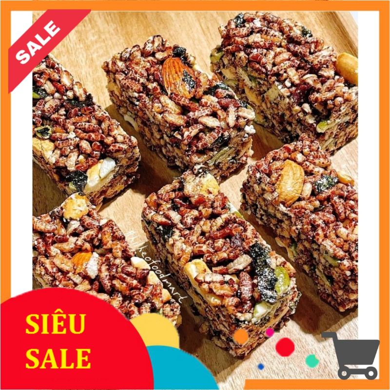 Thanh gạo lứt rong biển mix hạt dinh dưỡng, ăn kiêng, ăn vặt