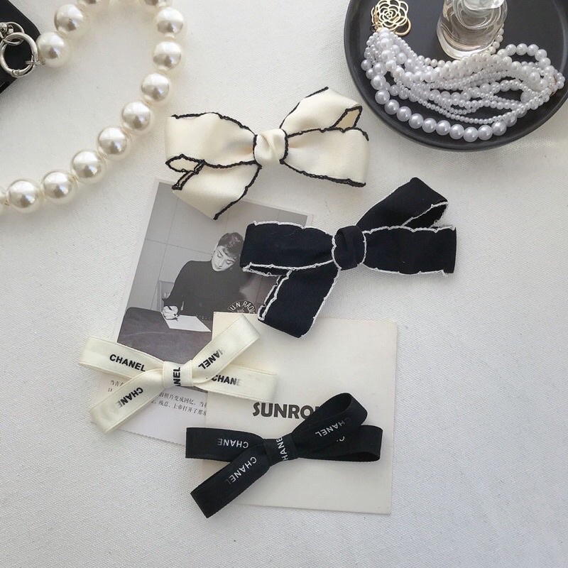 Kẹp tóc mái thương hiệu hai màu đen trắng cho nữ mã QD 203