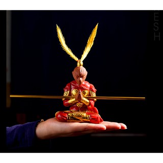 Tượng tề thiên đại thánh – tôn ngộ không gốm màu đỏ chắp tay mới 2021