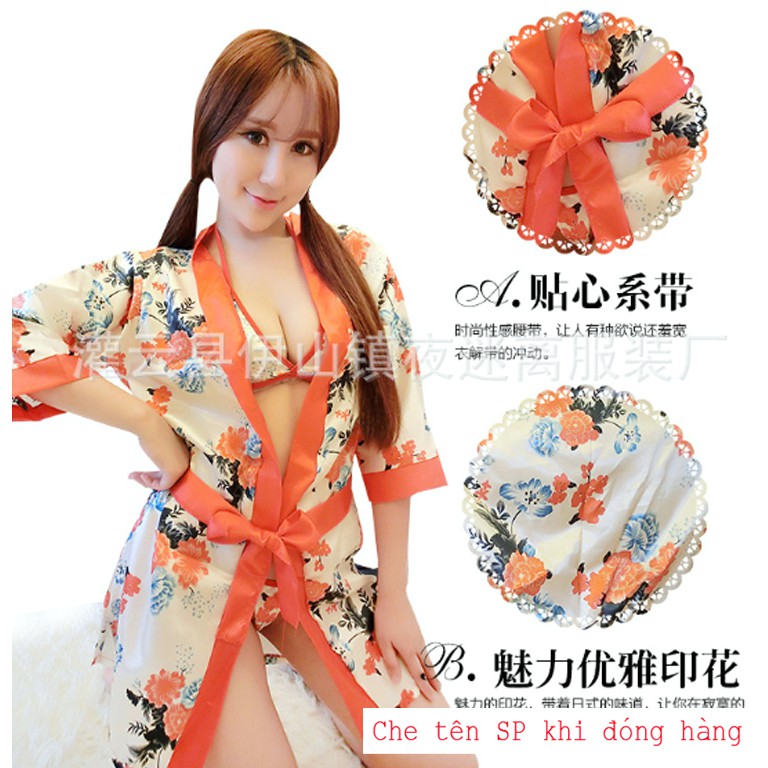 Váy , áo choàng ngủ Kimono phong cách Nhật Bản tặng kèm bộ đồ lót 60k - AN10 | BigBuy360 - bigbuy360.vn