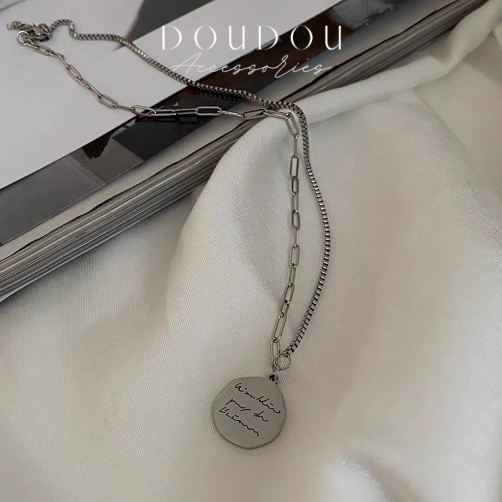 Dây chuyền nữ đẹp Doudou Dây chuyền nữ không gỉ chất liệu hợp kim phong cách Âu Mỹ retro cổ điển thời trang XL005