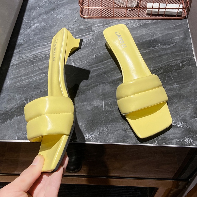 Dép Cao Gót Mũi Vuông Thời Trang Mùa Hè Dành Cho Nữ 02121