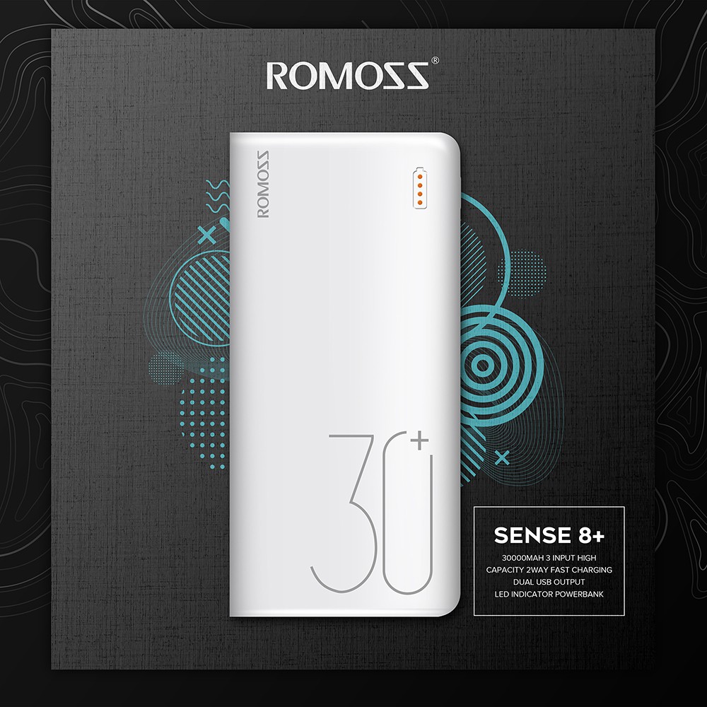 Sạc dự phòng ROMOSS Sense 8 Plus 30000mAh siêu nhanh type-c