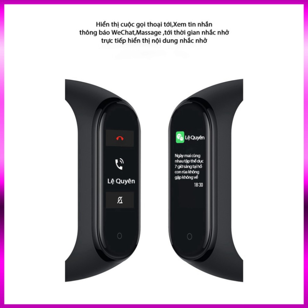 XẢ HÀNG  XiaoMi MiBand 4 đồng hồ thông minh band AI Màng hình 7 sắc Đo nhịp tim đo huyết bước chân app tập thể dục chống