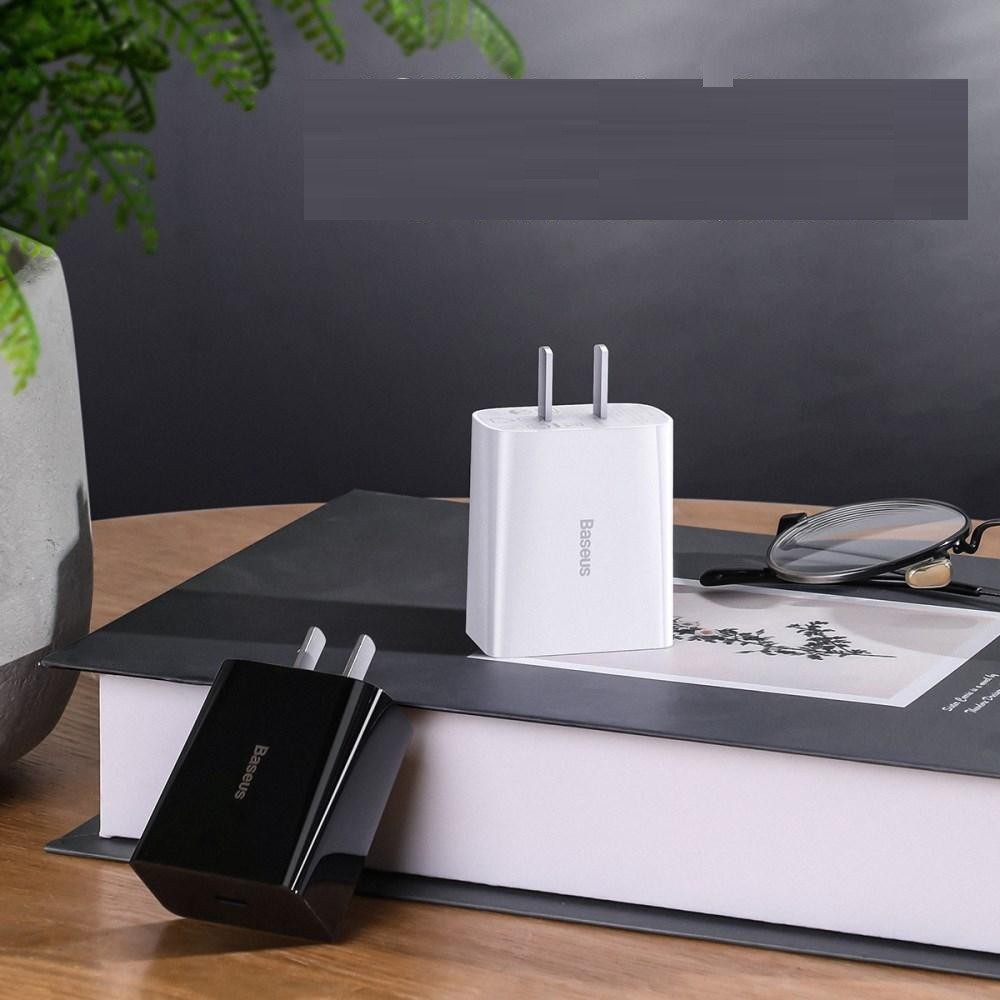 Cốc sạc nhanh 3A/PD18W Baseus Speed Mini chân dẹt tích hợp 1 cổng Type-C chất kiệu chống cháy cao cấp