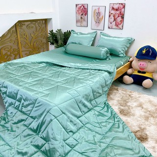 Bộ ga trải giường phi lụa màu mới ( nệm dày dưới 15cm)