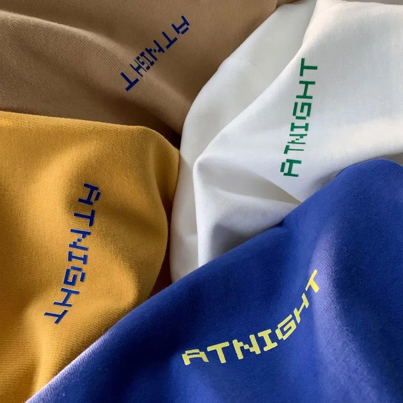 Áo Thun Rộng Màu Sắc Đơn Giản Phong Cách Harajuku Hàn Quốc Dành Cho Nam Nữ