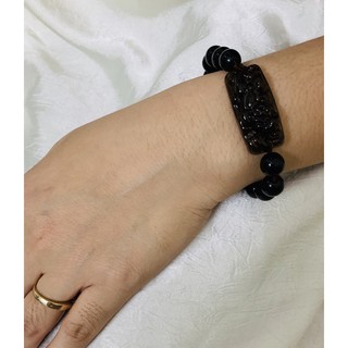 Vòng tay tỳ hưu đá obsidian