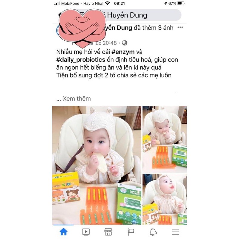 BỘI ĐÔI ENZYME KIDS & DALLY PROBIOTCS GIÚP ĂN NGON - HẤP THU - TĂNG CÂN