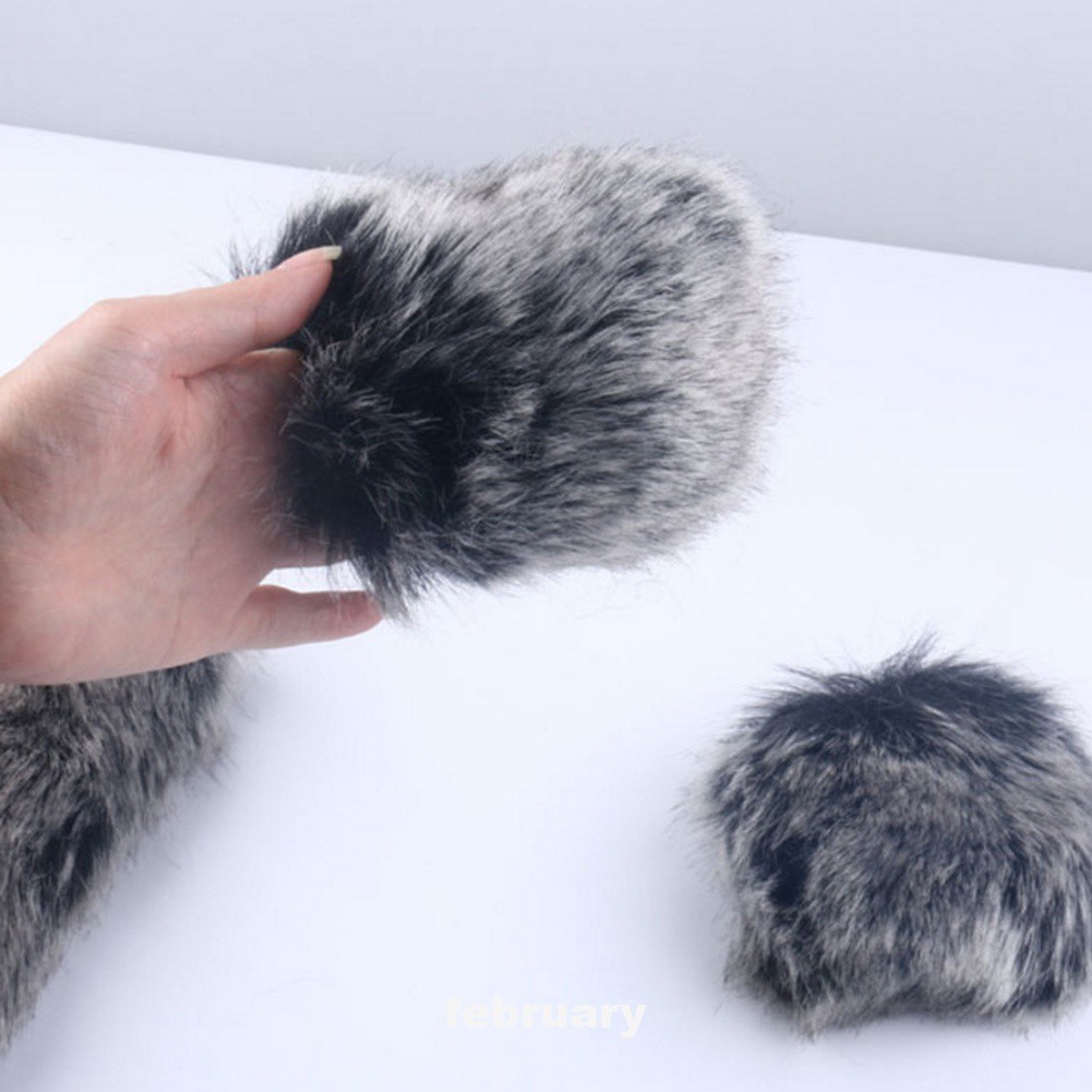 Bọc đầu micrô phối lông thỏ giả loại bỏ tiếng ồn chống bụi thay thế dễ lắp đặt có thể tháo rời