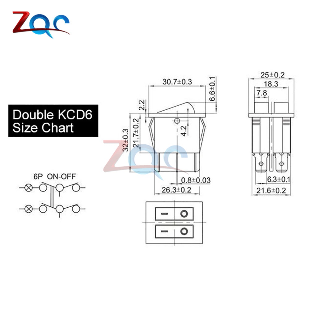 Công tắc Bật/ Tắt 2 3 vị trí 6 Pin 4pin 15a/ 250v Ac Kcd6 nhiều loại tùy chọn
