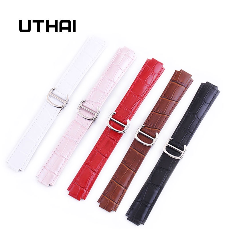 UTHAI P05 Genuine Leather Watchbands22mm 14mm16mm18mm20mm Watch Strap For Cartier Blue Balloon watch Strap