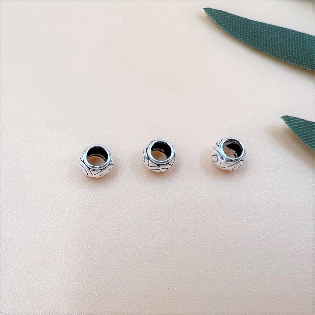 Charm nối bạc thái hình lu thống hoa văn bé - Charm Bạc 925 - Mã CA034