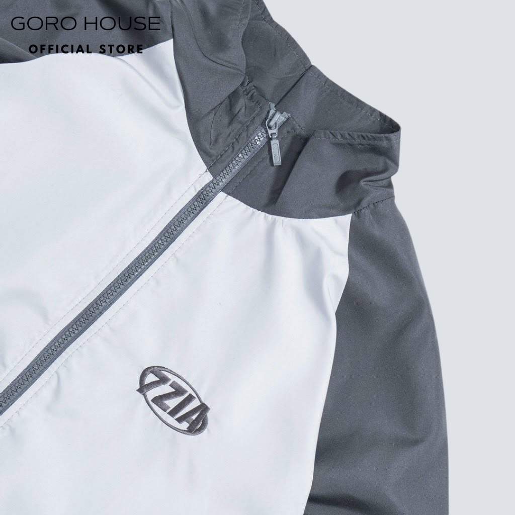 Áo khoác dù nam nữ cặp đôi unisex form rộng phối trắng đen D08ZL