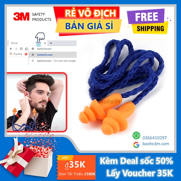 Nút tai chống ồn 3M 1270 - giảm tiếng ồn từ xe cô, công trường xây dựng giúp bạn nghỉ ngơi, học tập và ngủ ngon giấc