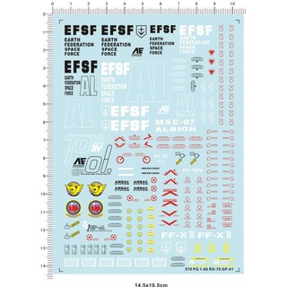 Decal nước PG 1/60 Gundam GP 01