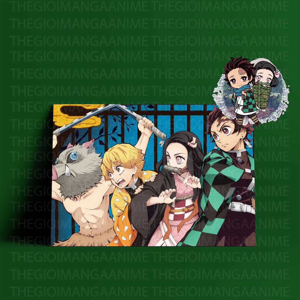 Tấm Postcard cao cấp  Thanh Gươm Diệt Quỷ KIMETSU NO YAIBA M02 anime giấy 260gsm chibi ảnh đẹp