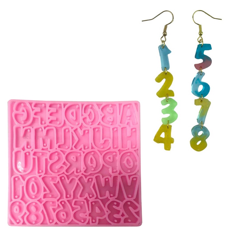 Khuôn Silicone Làm Mặt Dây Chuyền Hình Chữ Cái &amp; Số