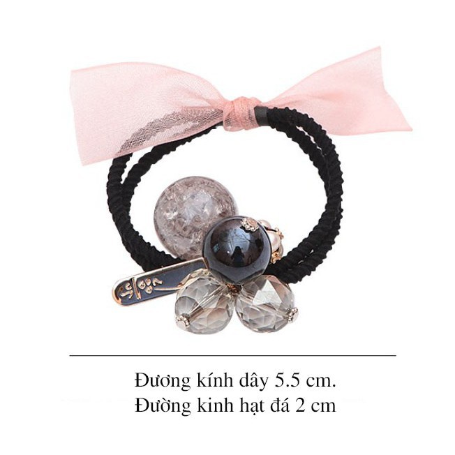 Dây buộc tóc thời trang phong cách Hàn Quốc ngọt ngào gắn đá và ngọc trai nhân tạo F063 - Sherry Store