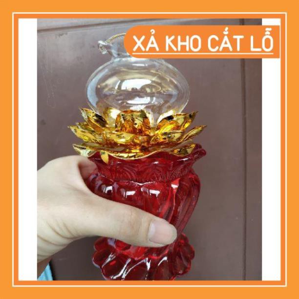 Siêu Sale -  Đèn dầu thờ hoa sen thân xoắn