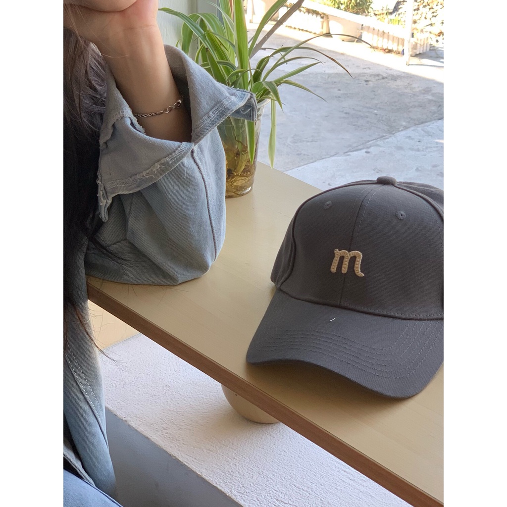 Mũ lưỡi chai nam nữ nón kết thêu chữ M hoặc trơn phong cách ulzzang LK230
