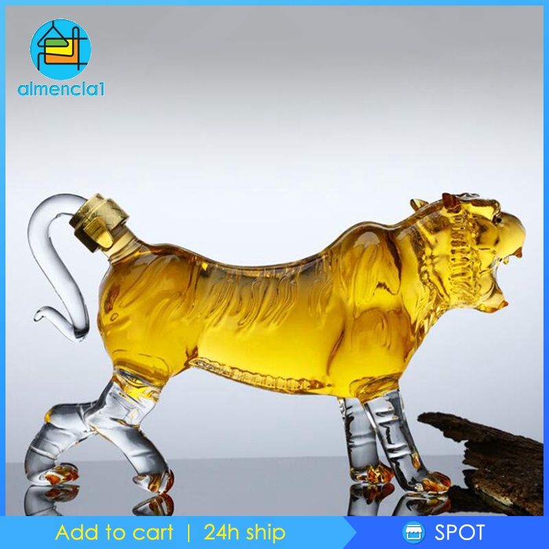 🆙Hàng sẵn sàng🆙Bình thủy tinh đựng rượu whisky hình con hổ sáng tạo cho nhà hàng