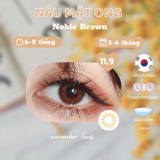 Kính áp tròng Noble Brown Hàn Quốc tone nâu hổ phách áp tròng