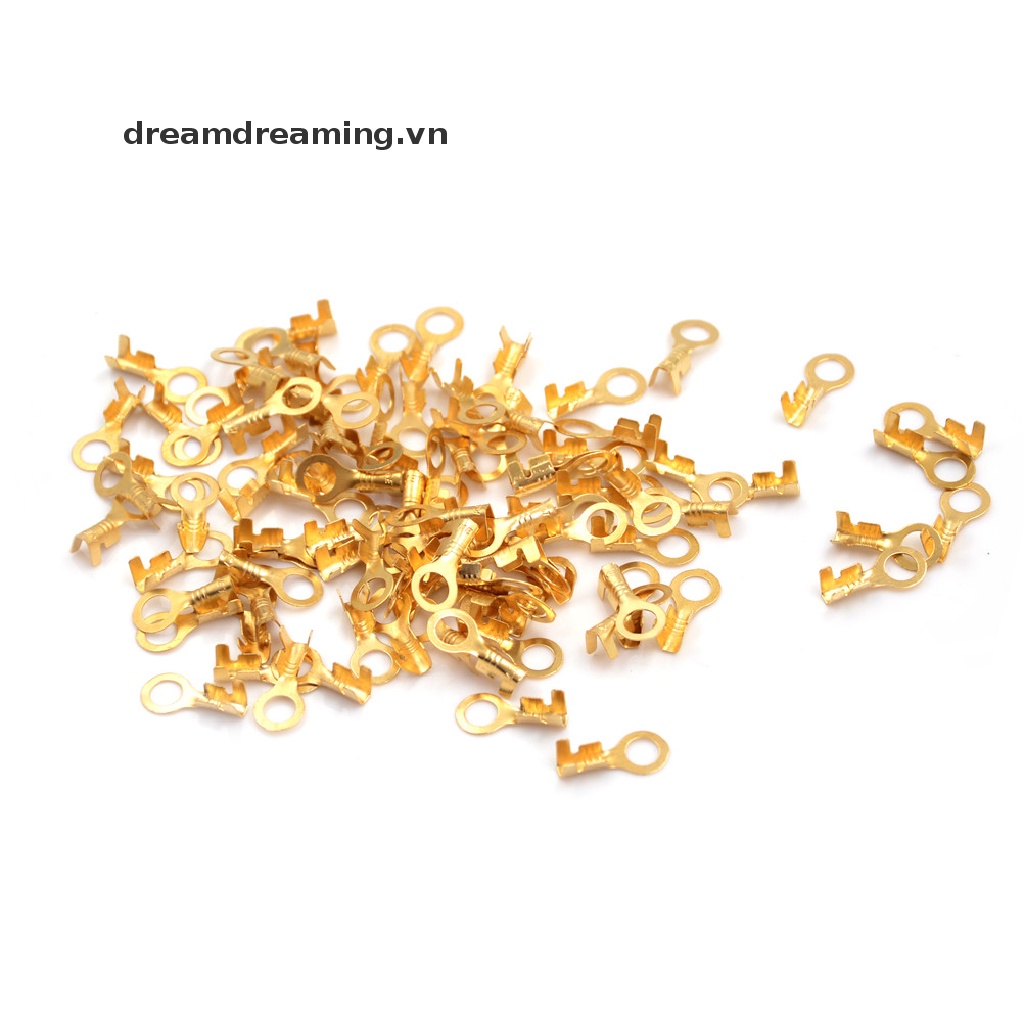 Set 100 đầu nối dây điện bằng đồng mạ vàng 5.2mm chất lượng cao
