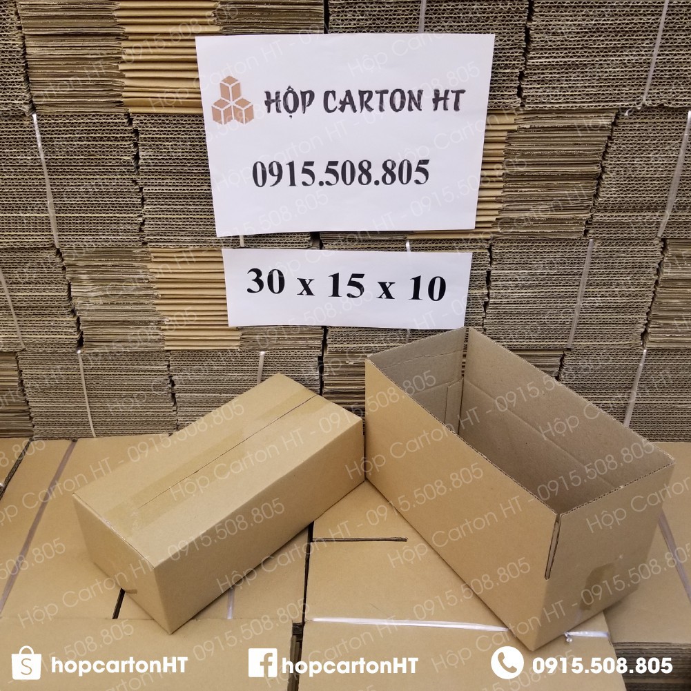 30x15x10 Combo 50 hộp carton (Freeship Hà Nội)