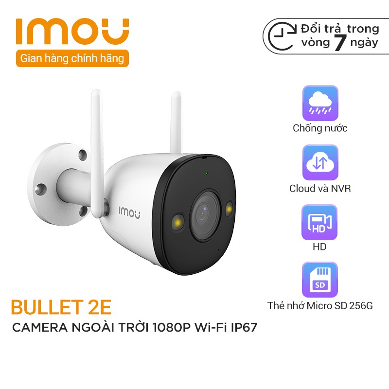 Camera Bullet 2E IP full HD Wifi Imou IPC-F22FP (Có màu ban đêm) - Ngoài Trời IP6 Giám Sát Hồng Ngoại - Bảo Hành 2 Năm