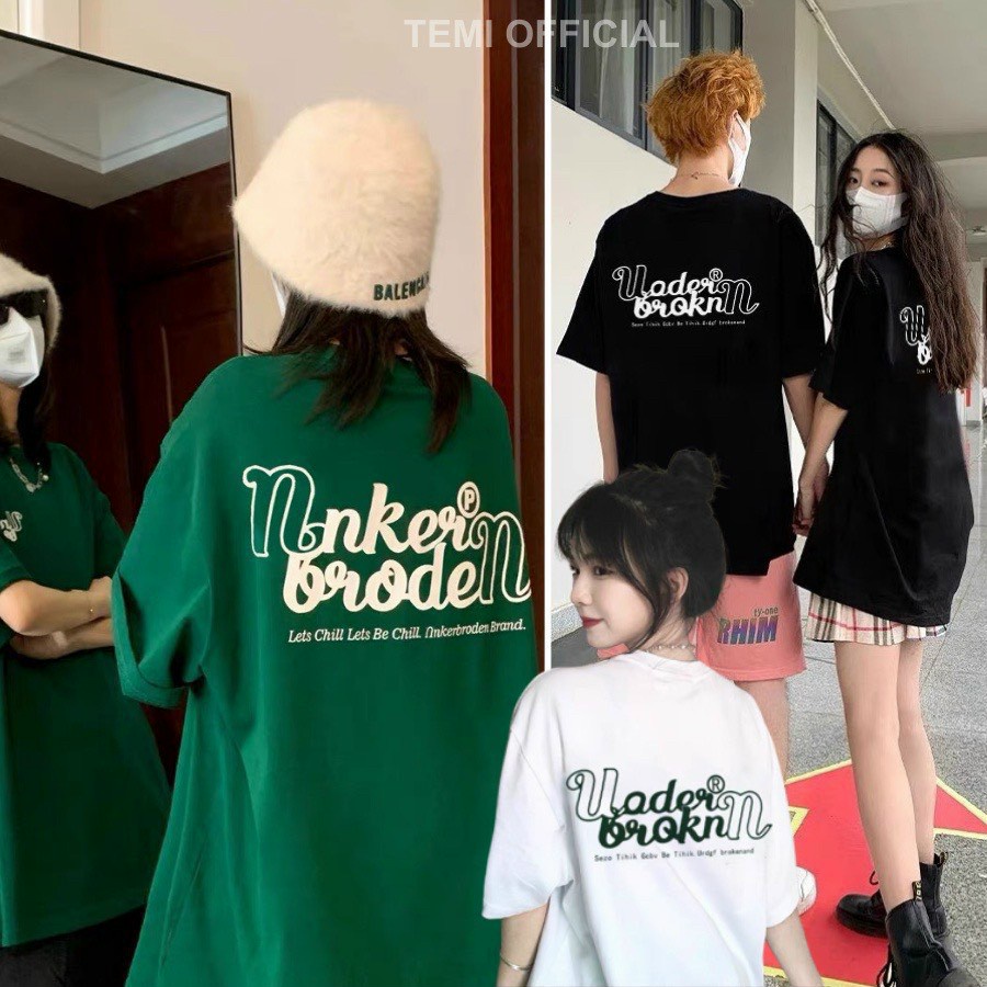 Áo thun tay lỡ form rộng unisex nam nữ,áo cặp in chữ sành điệu,cá tính_Under