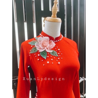 Set Hoa Voan đính áo dài cưới