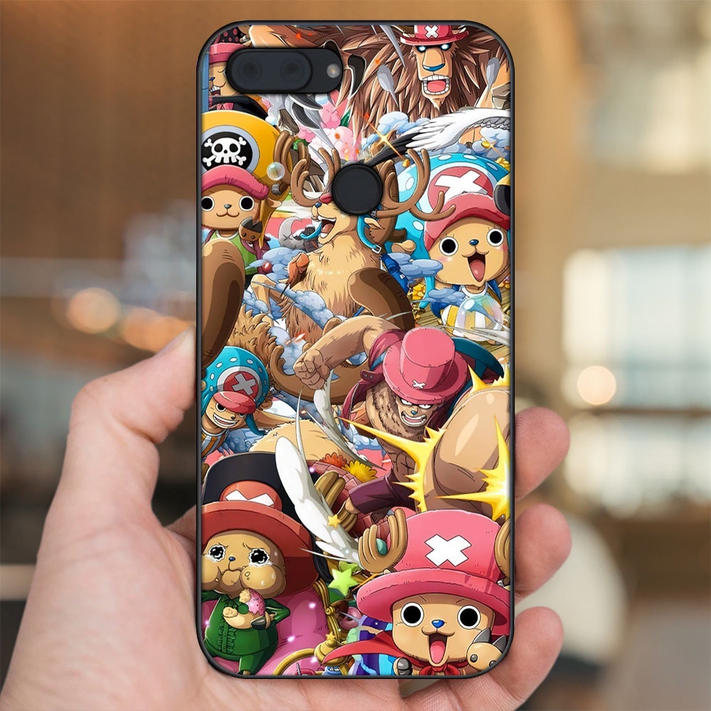 Ốp lưng Xiaomi Mi 8 Lite viền đen in hình Chopper One Piece Đảo Hải Tặc