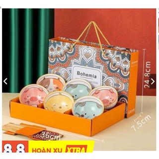 Set bát đũa ❤️bát ăn dặm cho bé 🌺hoạt hình dễ thương ☘️bohemia🥢🥣. chén ăn dặm cho bé bằng sứ. bát