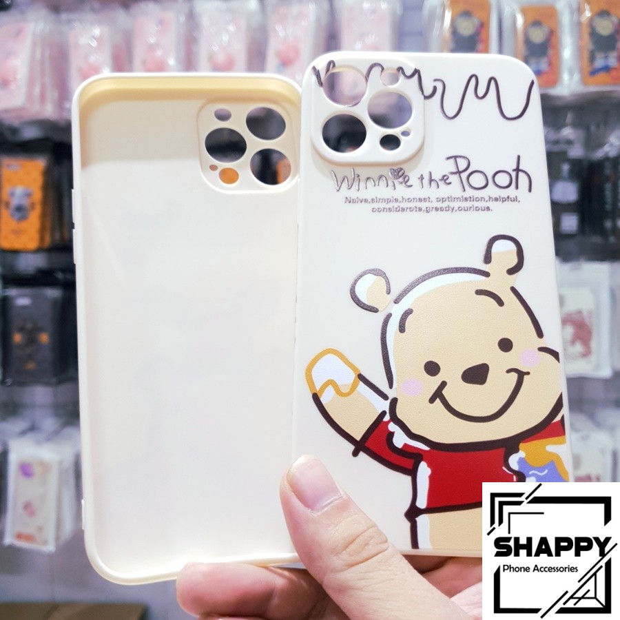 Ốp Lưng IPhone Gấu Pooh Dẻo Viền Vuông Các Dòng 7Plus/8Plus/X/XS/XsMax/11/11ProMax/12ProMax [Shappy Shop]