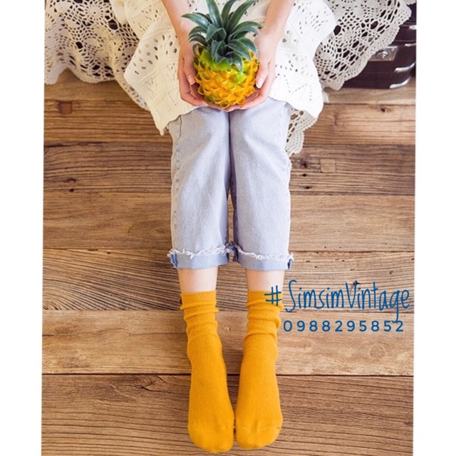 Tất vintage len tăm nhỏ mịn Style Hàn