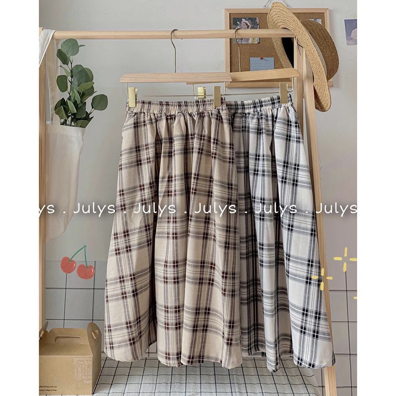 Chân Váy Kẻ Dáng Suông Vintage Quảng Châu Hàng Loại 1 M3111-Violet | BigBuy360 - bigbuy360.vn